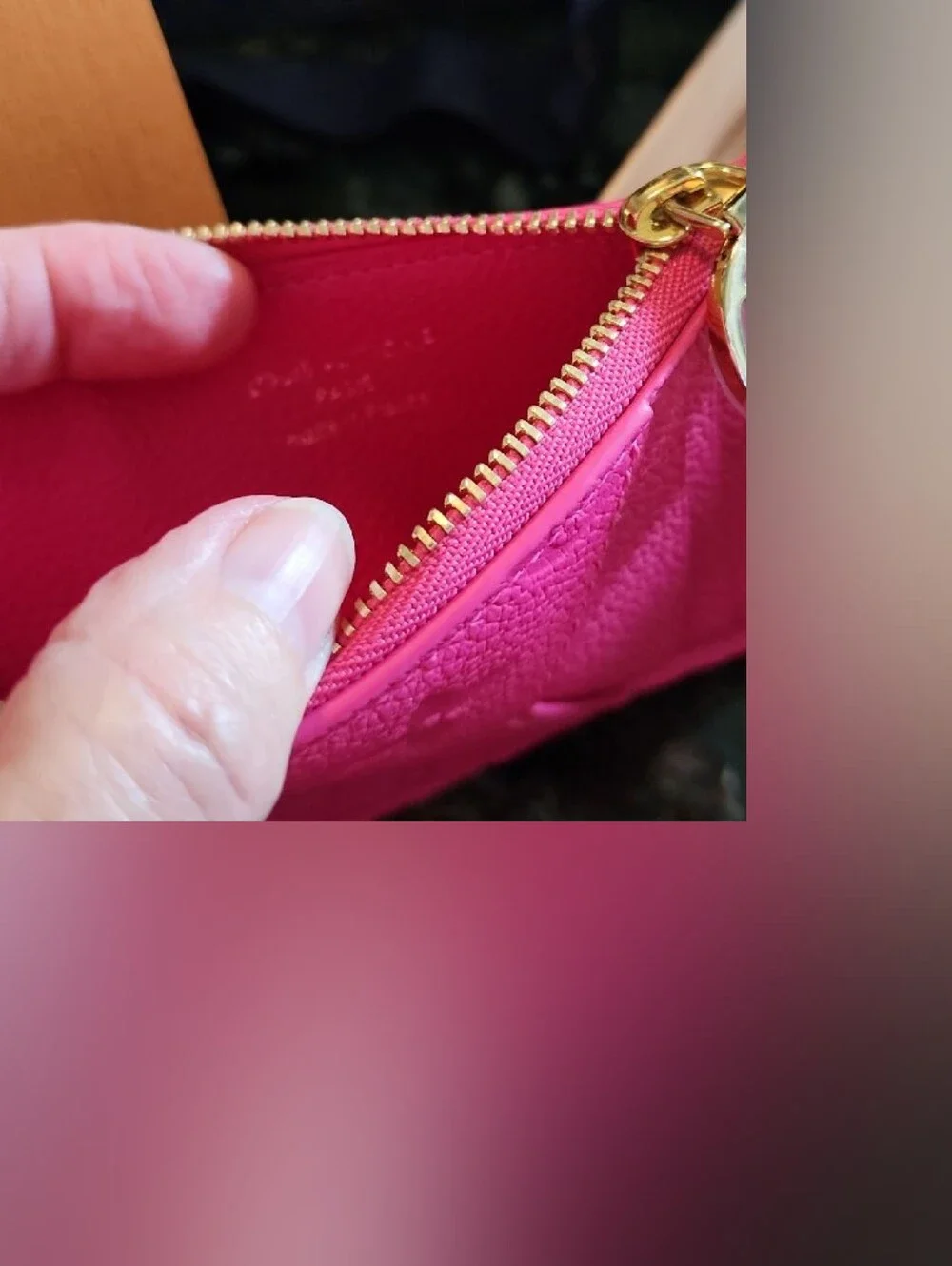 Louis Vuitton Hot Pink Monogram Cardholder with Gold Charm